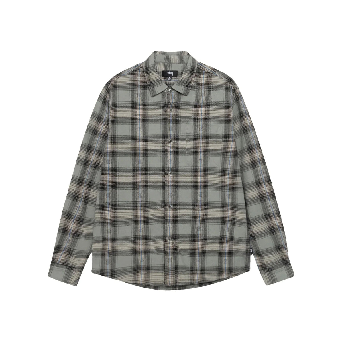 Motif Plaid Shirt, Grey