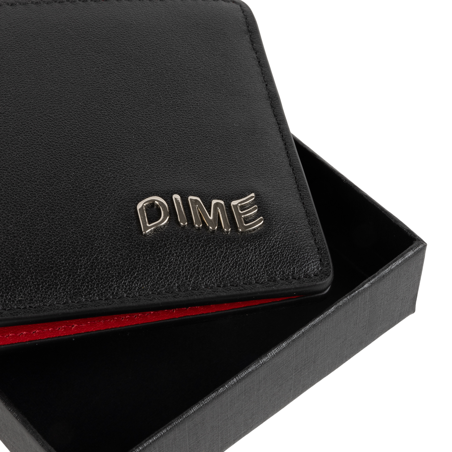Leather BiFold Wallet, Black/Cherry