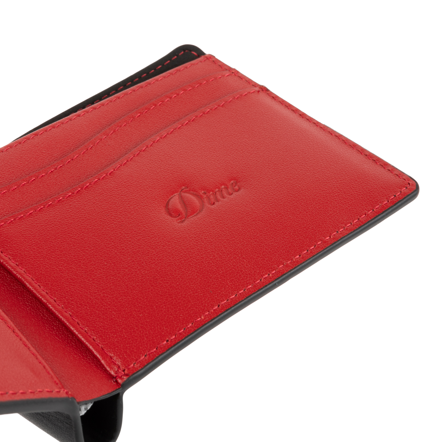 Leather BiFold Wallet, Black/Cherry