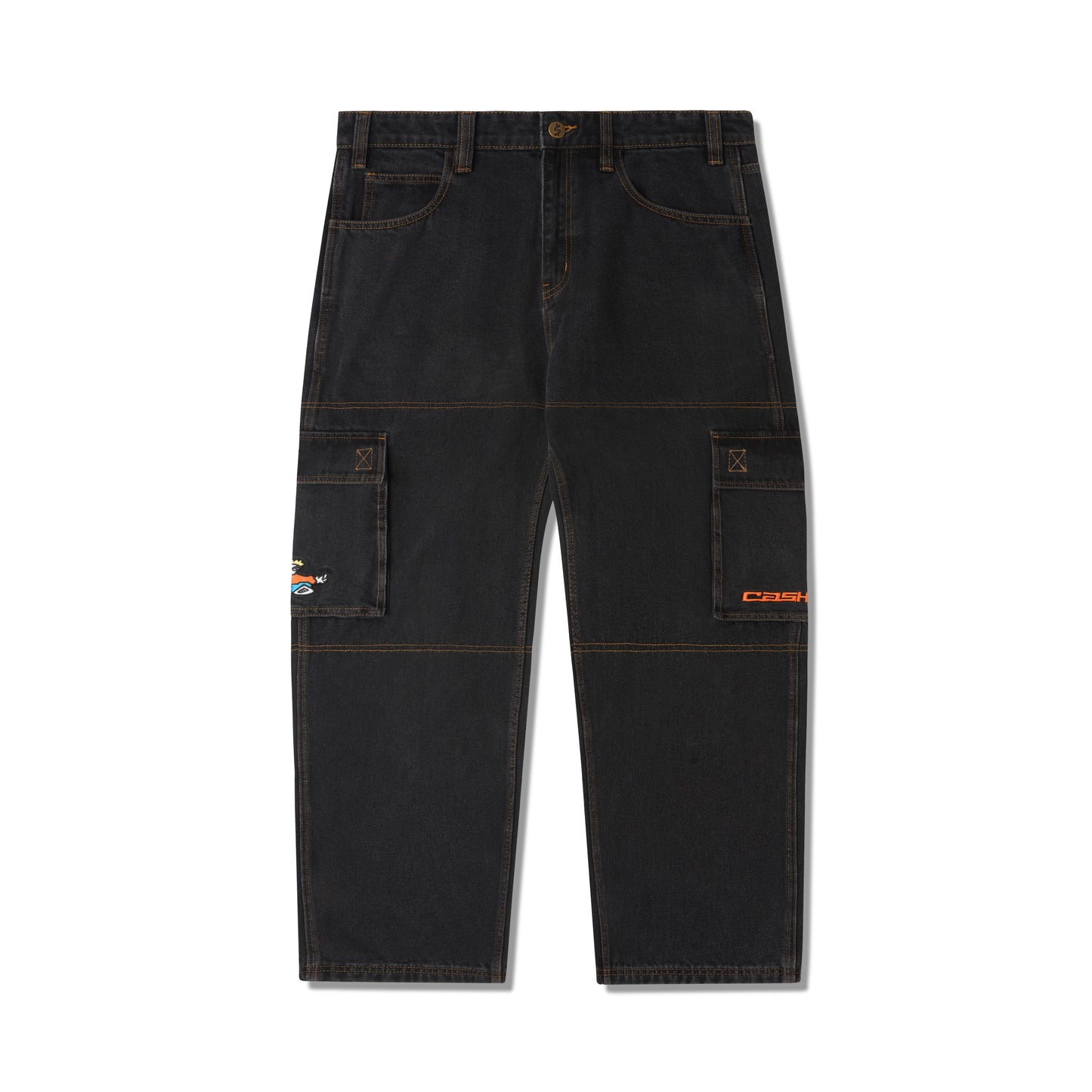 Aleka Cargo Jeans, Faded Black