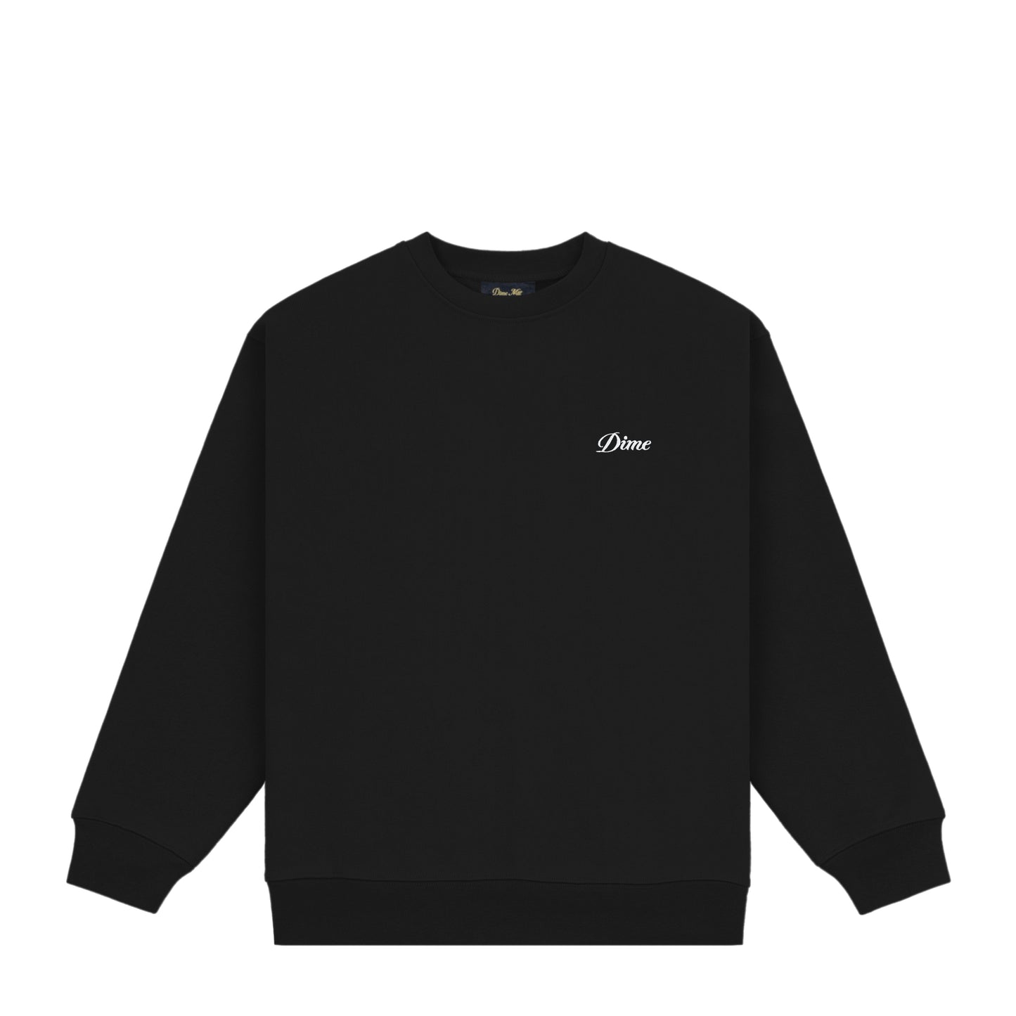 Cursive Small Logo Crewneck, Black