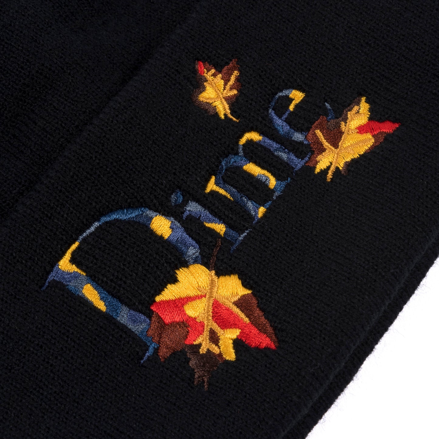 Classic Leafy Fold Beanie, Black