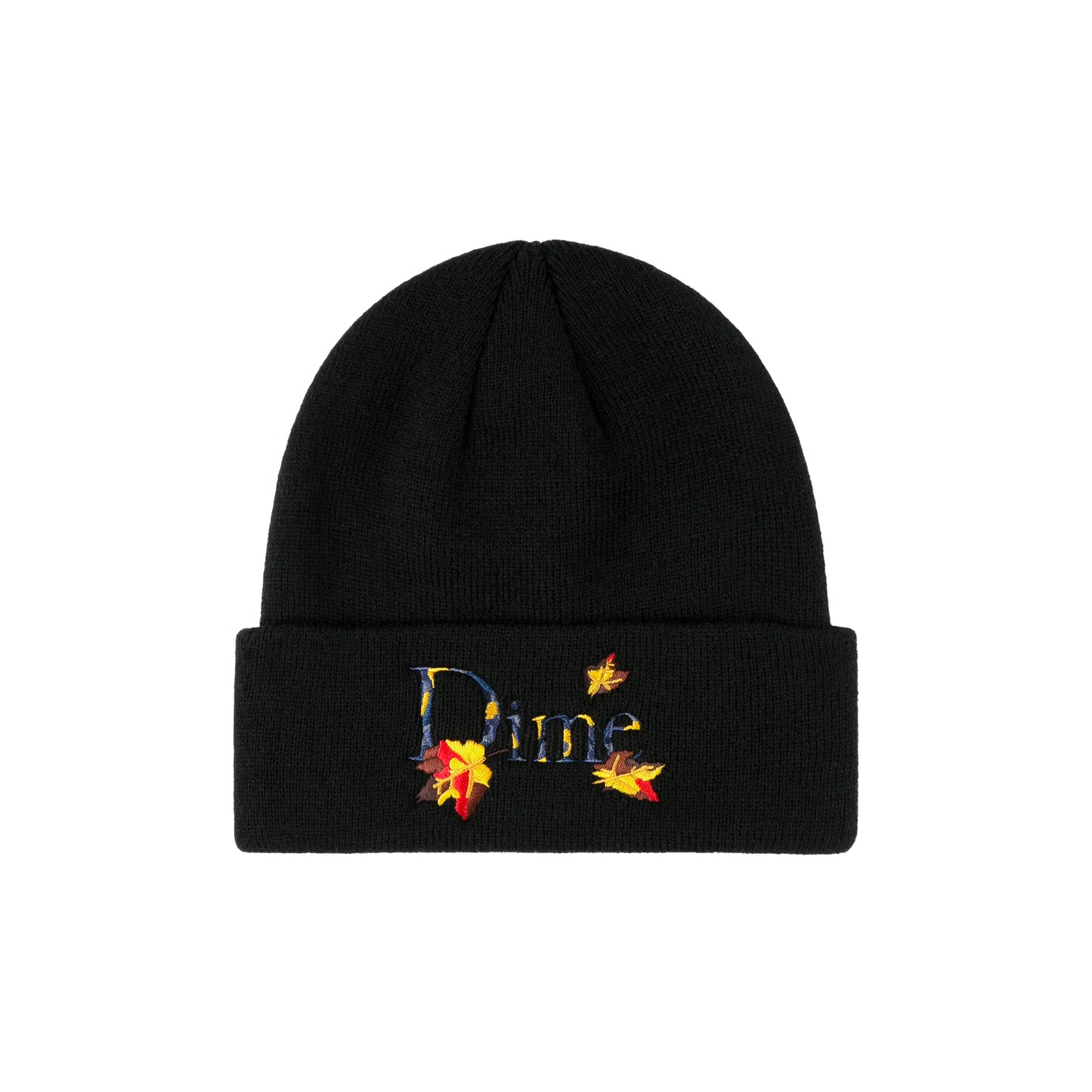 Classic Leafy Fold Beanie, Black