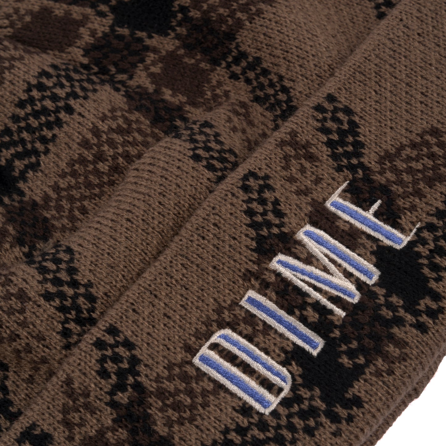 Wavy Plaid Cuff Beanie, Wood