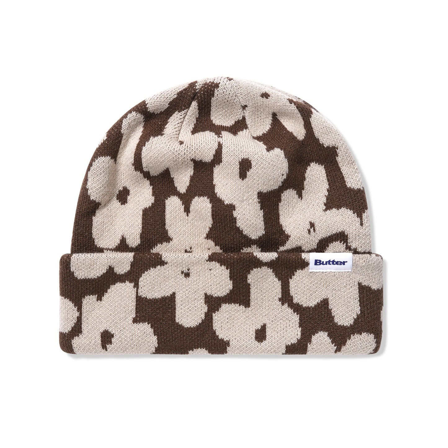 Floral Beanie, Brown