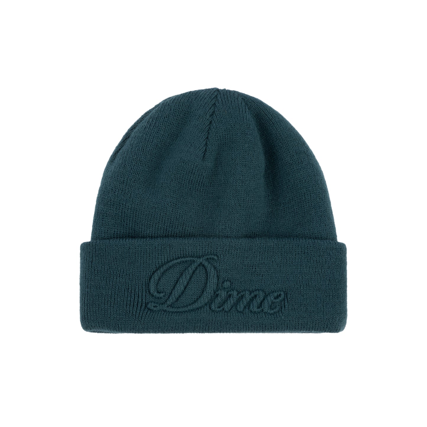 Cursive Fold Beanie, Teal