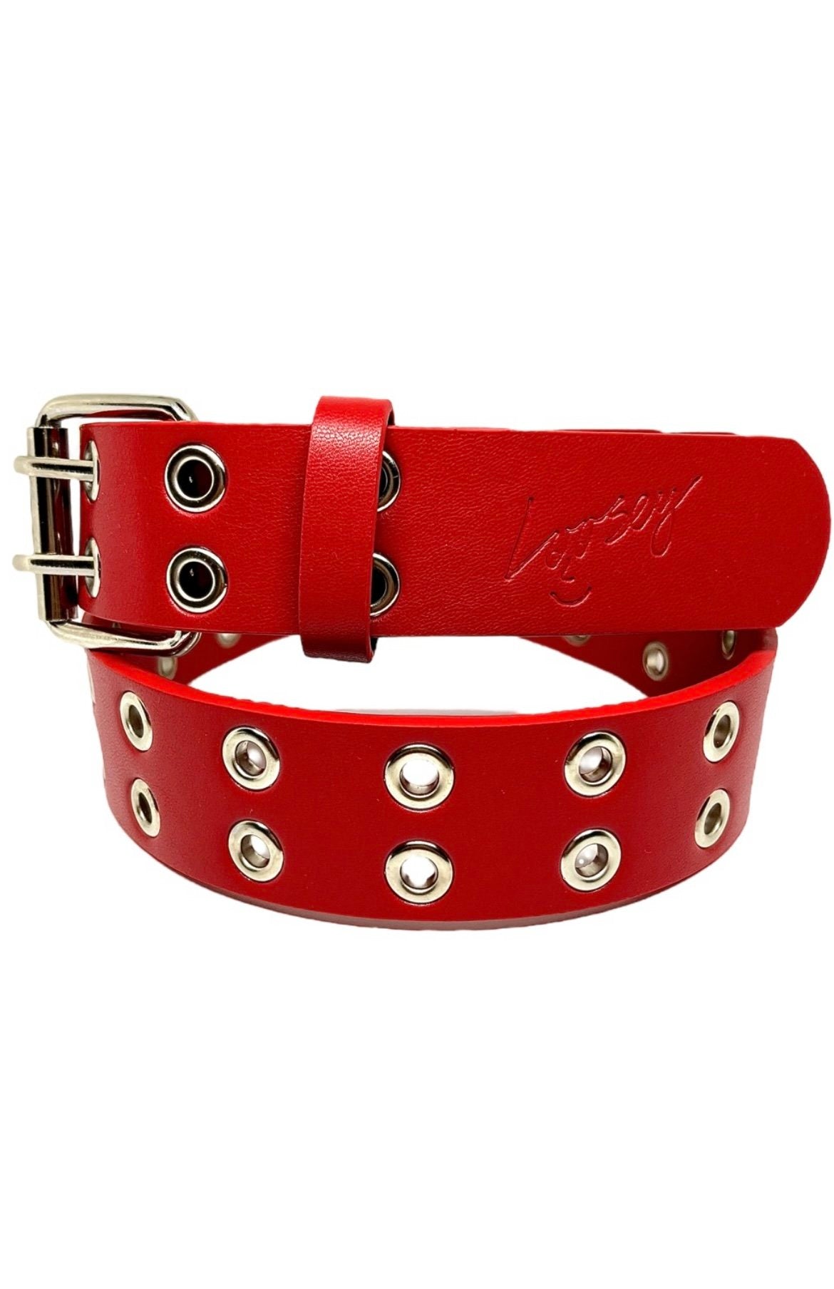 Grommet Belt, Red