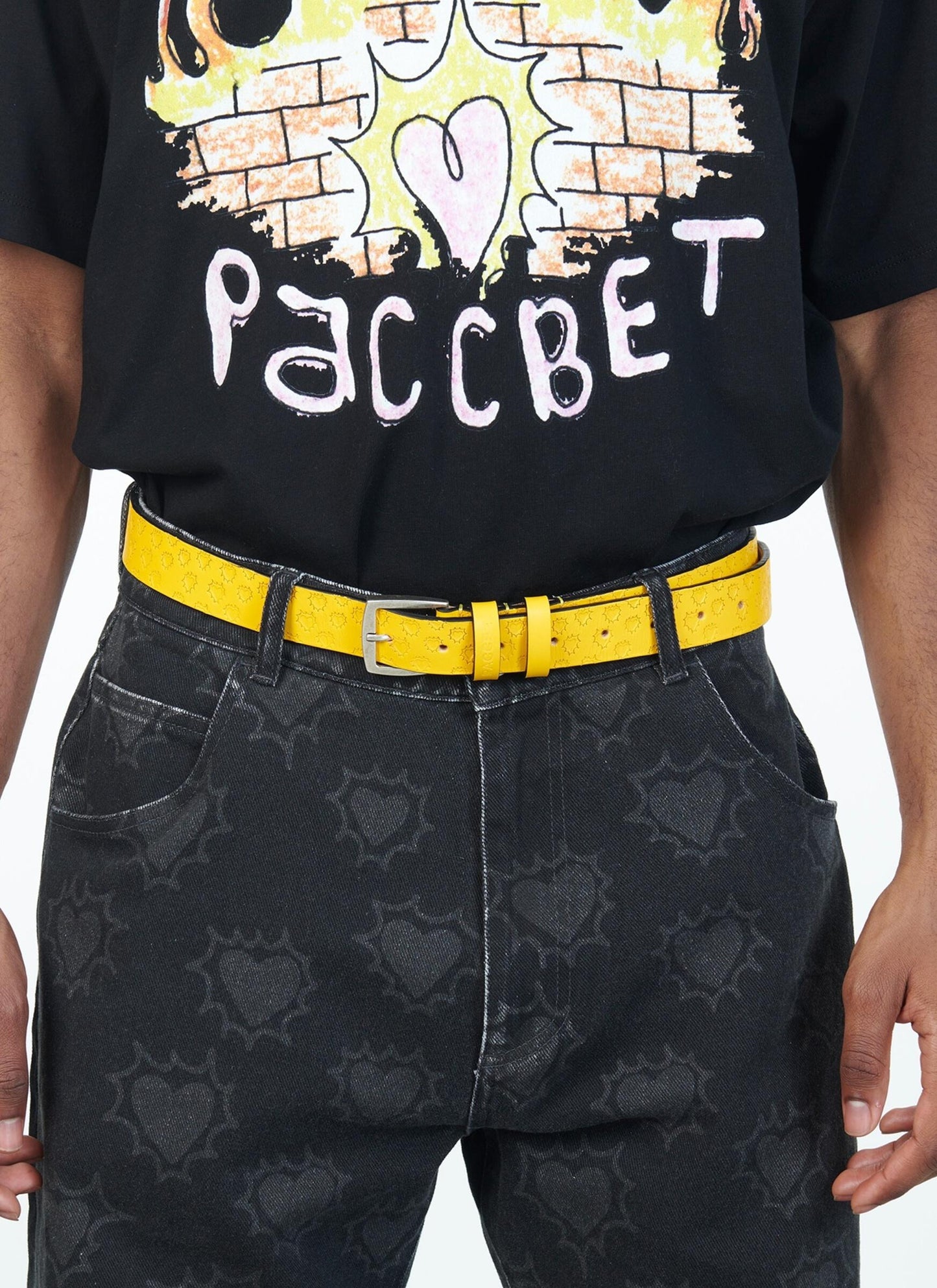 Hearts Belt Leather, Yellow