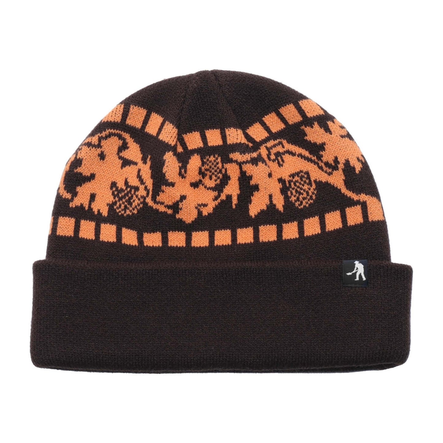 Vine Beanie, Brown / Orange
