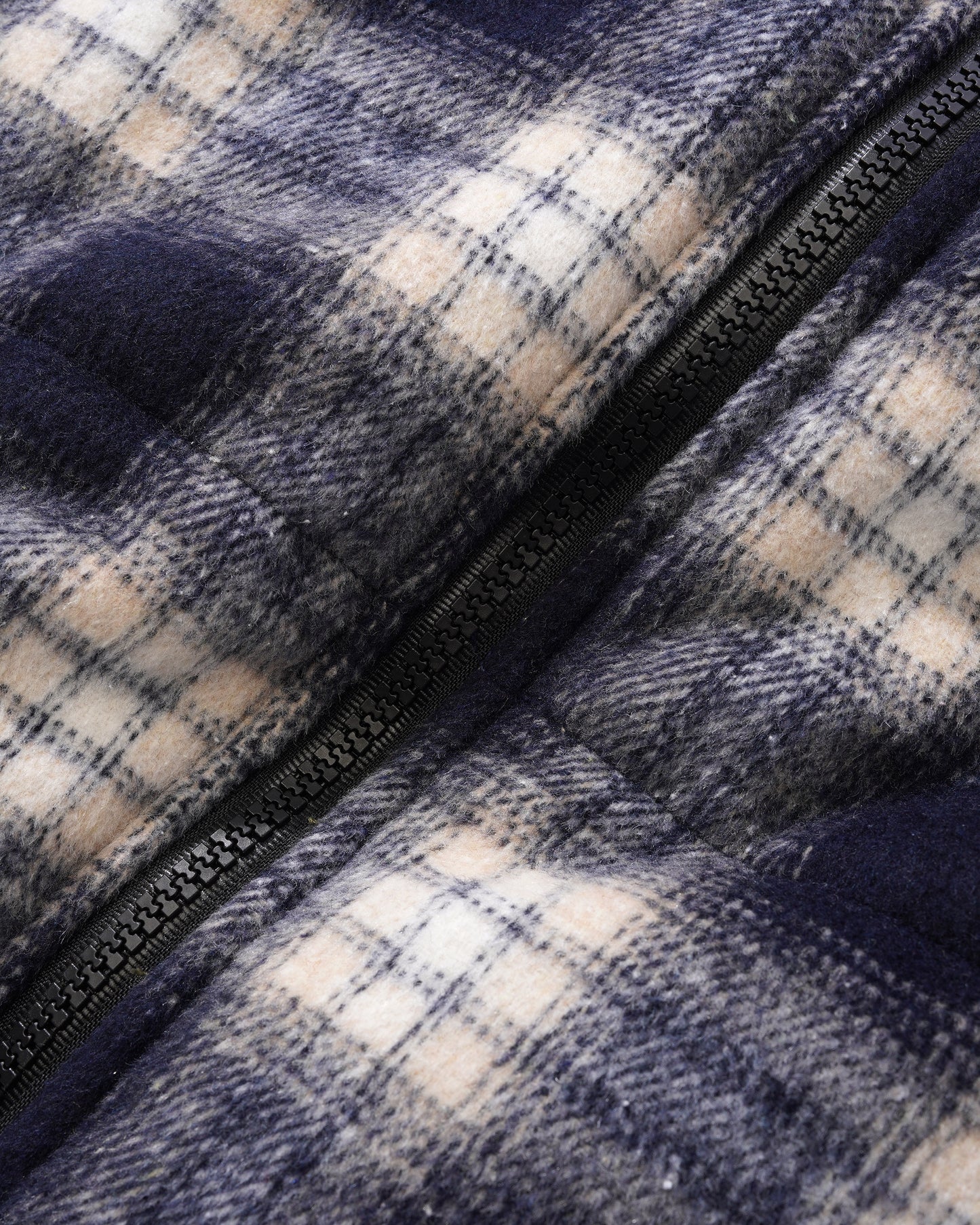 Reversible Plaid Puffer Jacket, Navy