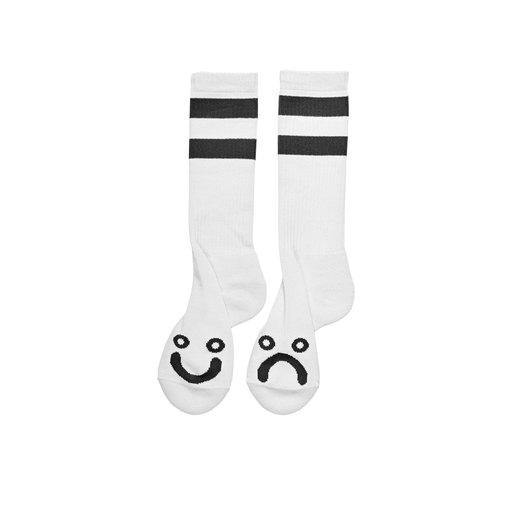 Happy Sad Socks Long, White