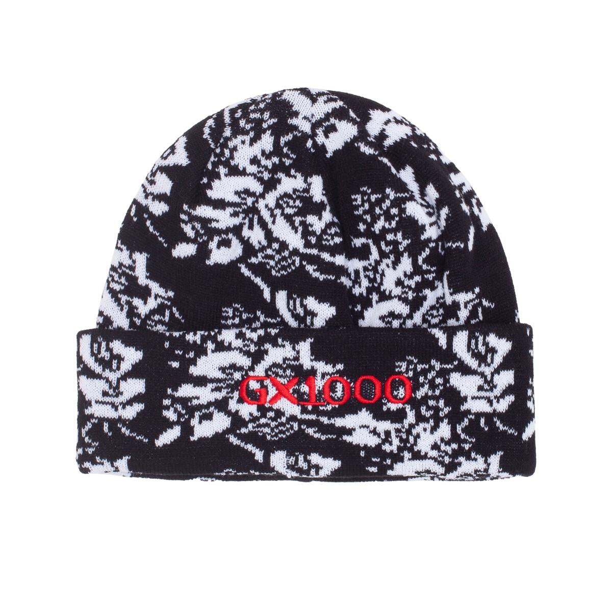 Floral Beanie, Black