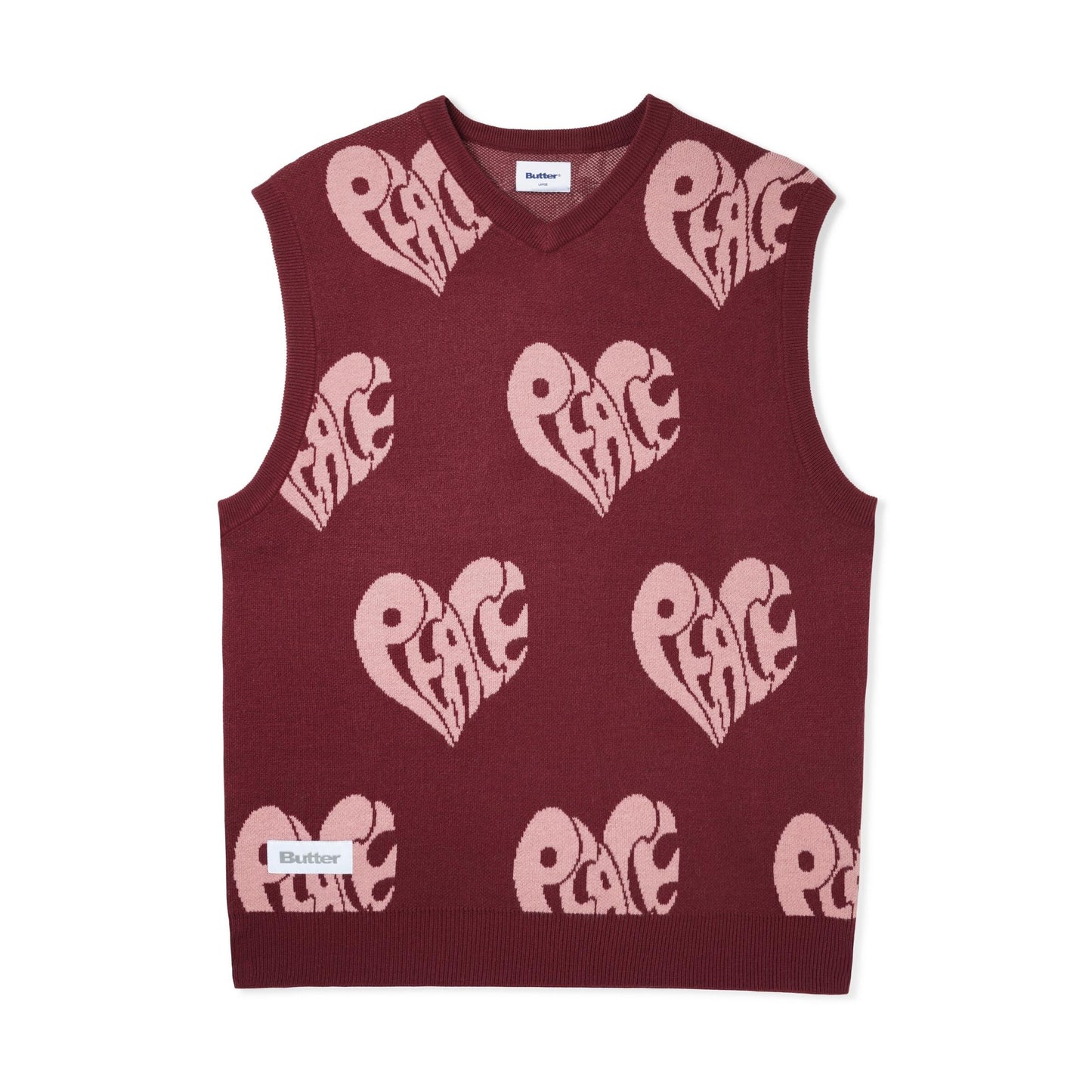 Peace Knit Vest, Wine