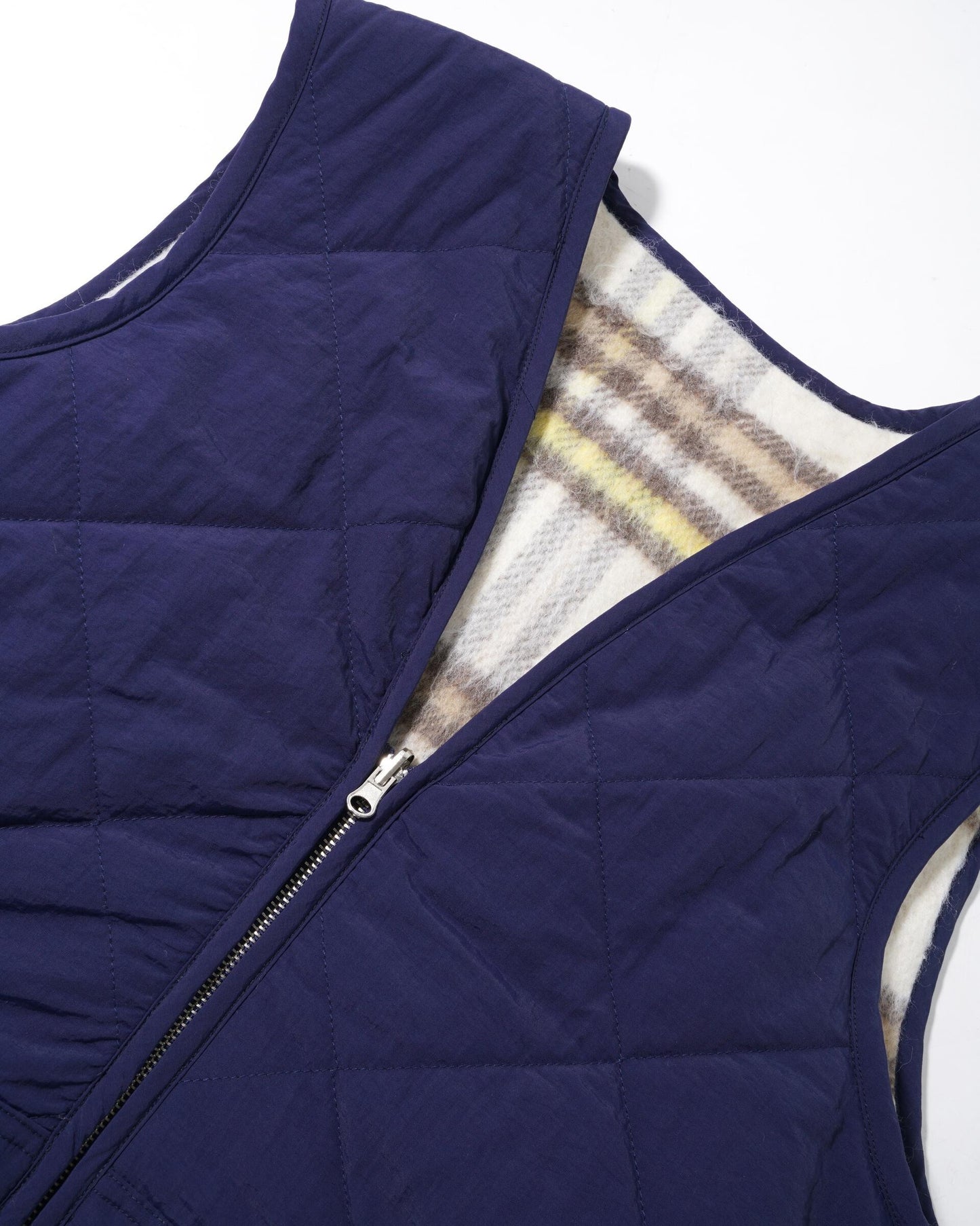 Reversible Hairy Vest, Navy