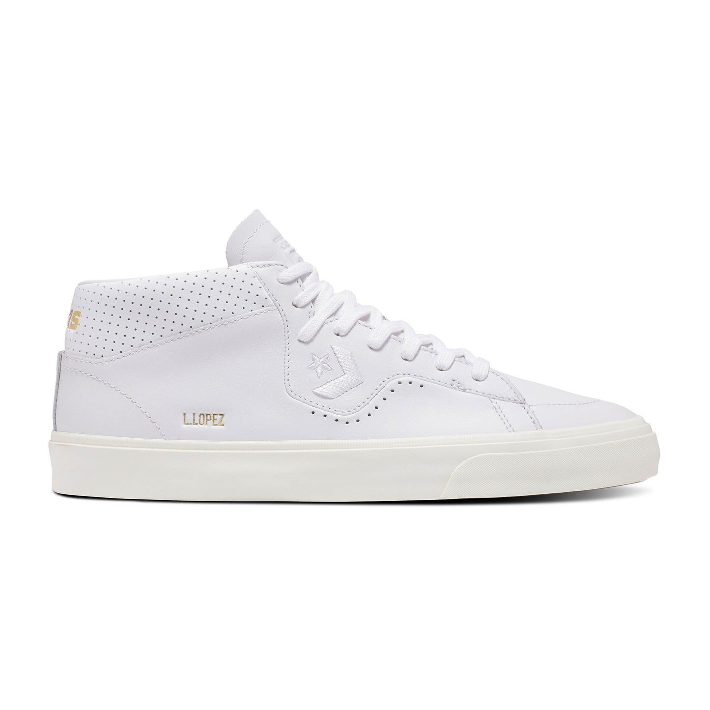 Louie Mid, Wht/Wht/Egret Leather