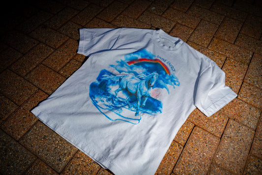 Rainbow Horse Tee, White