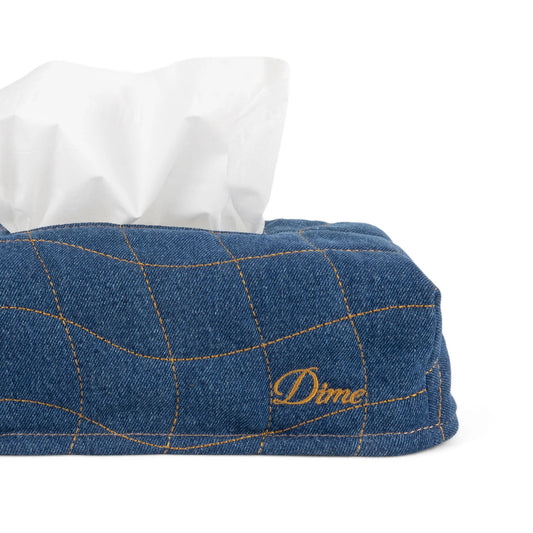 Quilted Tissue Box Cover, Indigo