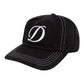 Cursive Denim Worker Cap, Black