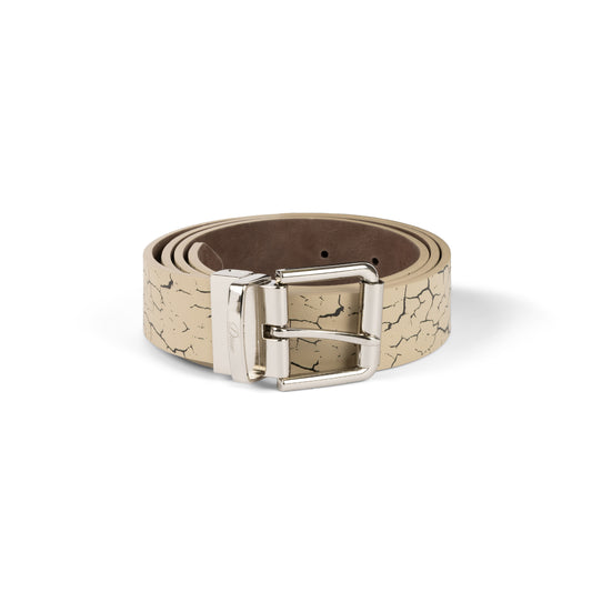 Reversible Leather Belt, Beige