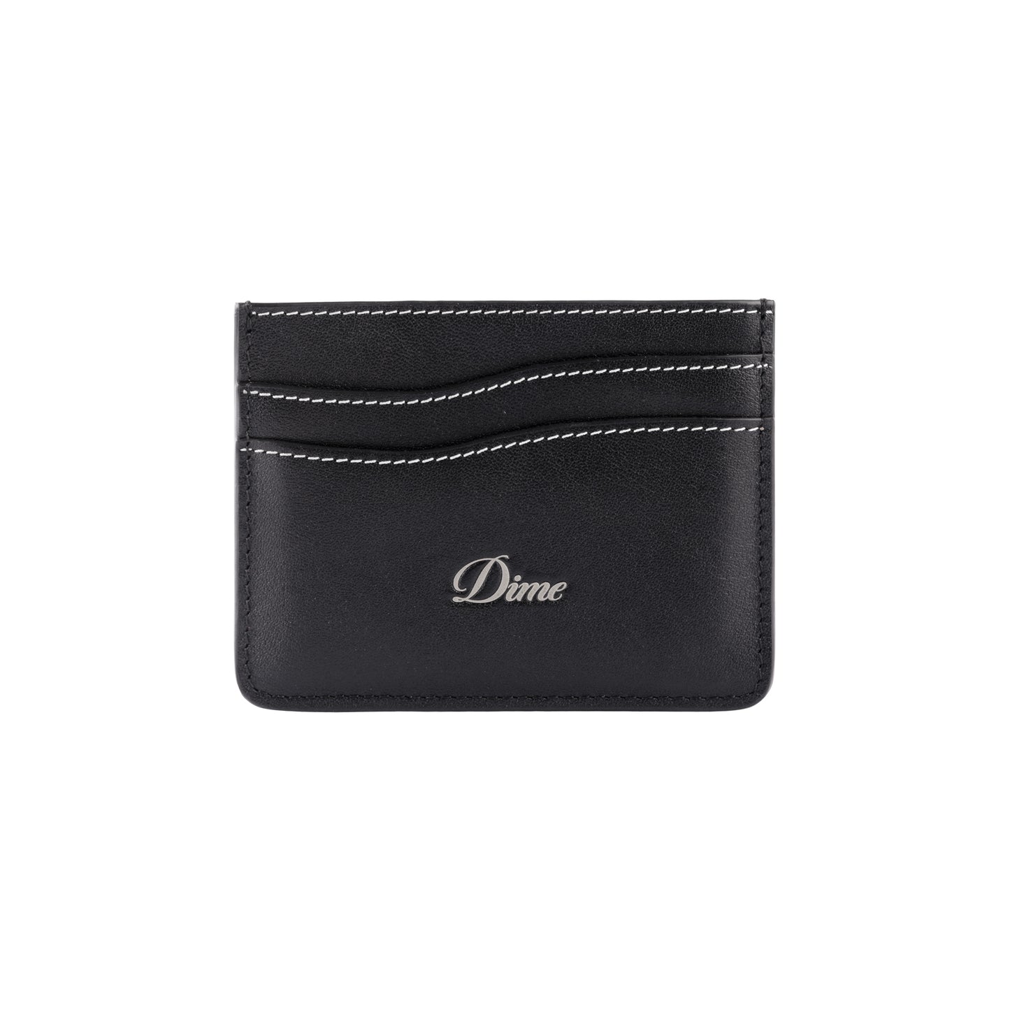 Cursive Cardholder, Black Leather