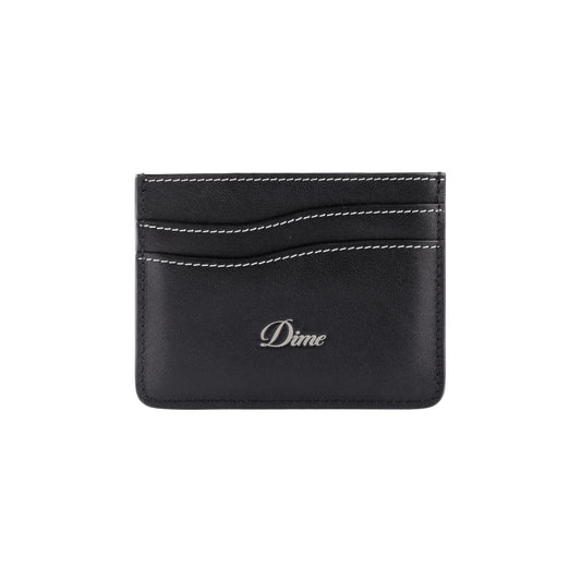 Cursive Cardholder, Black Leather