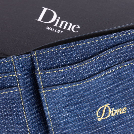 Cursive Bifold Wallet, Indigo Denim