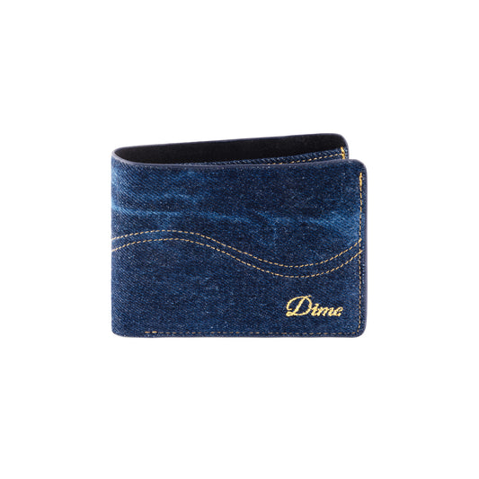 Cursive Bifold Wallet, Indigo Denim