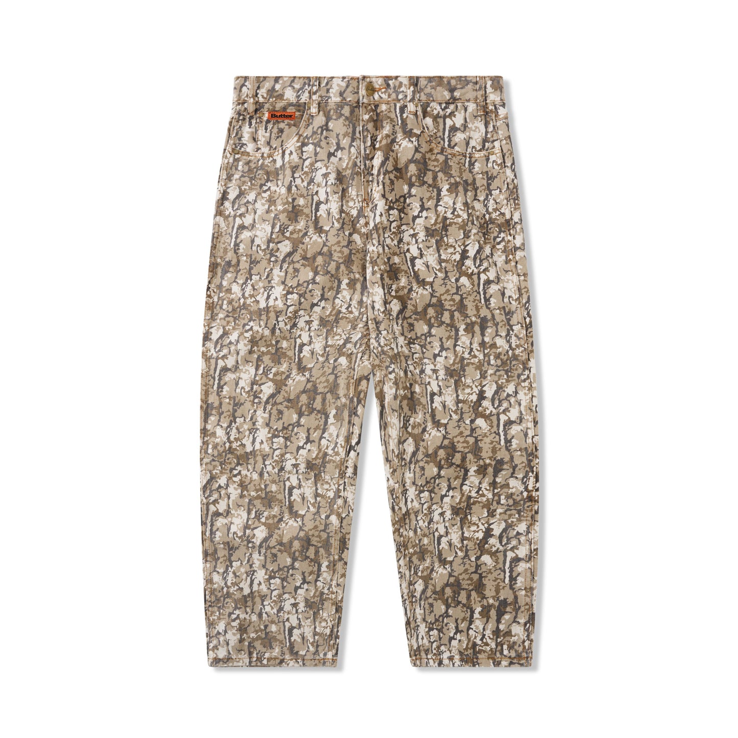 Bark Camo Denim Jeans, Tan