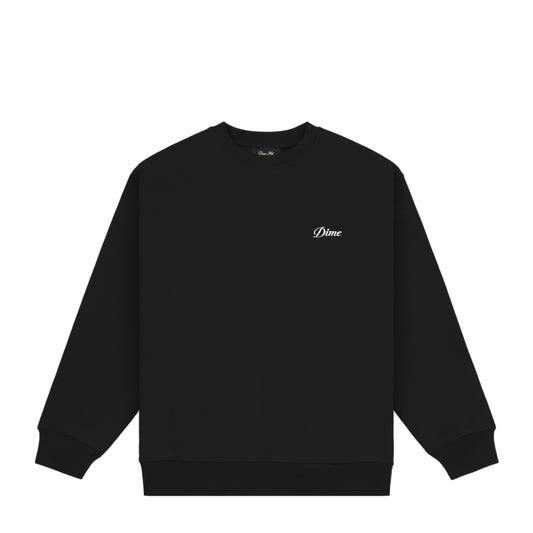 Cursive Small Logo Crewneck, Black