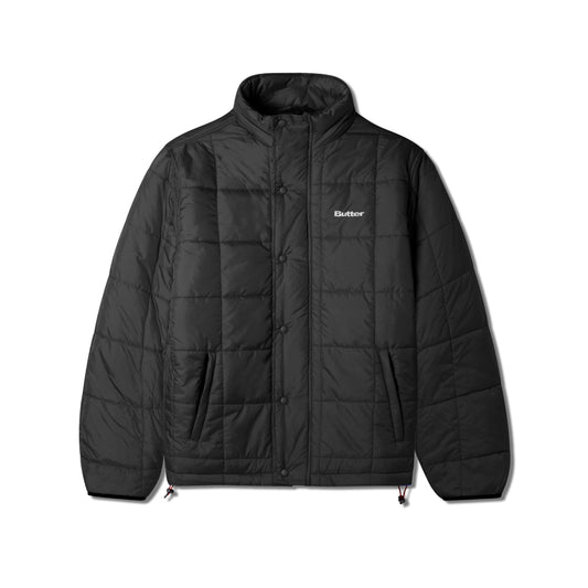 Grid Puffer Jacket, Black