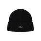 Cursive Rib Beanie, Black
