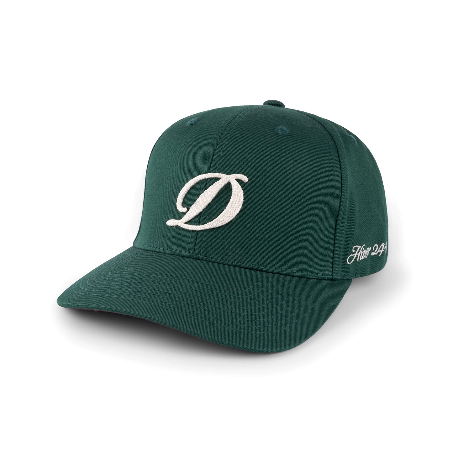 Cursive D Full Fit Cap, Forest