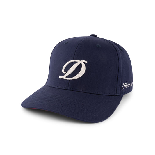 Cursive D Full Fit Cap, Navy