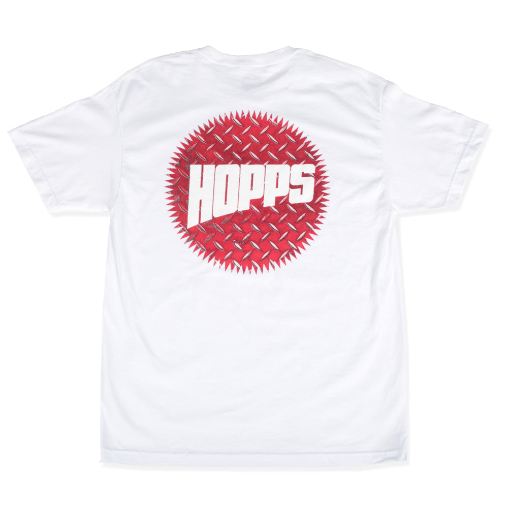 Red Diamond Plate Tee, White