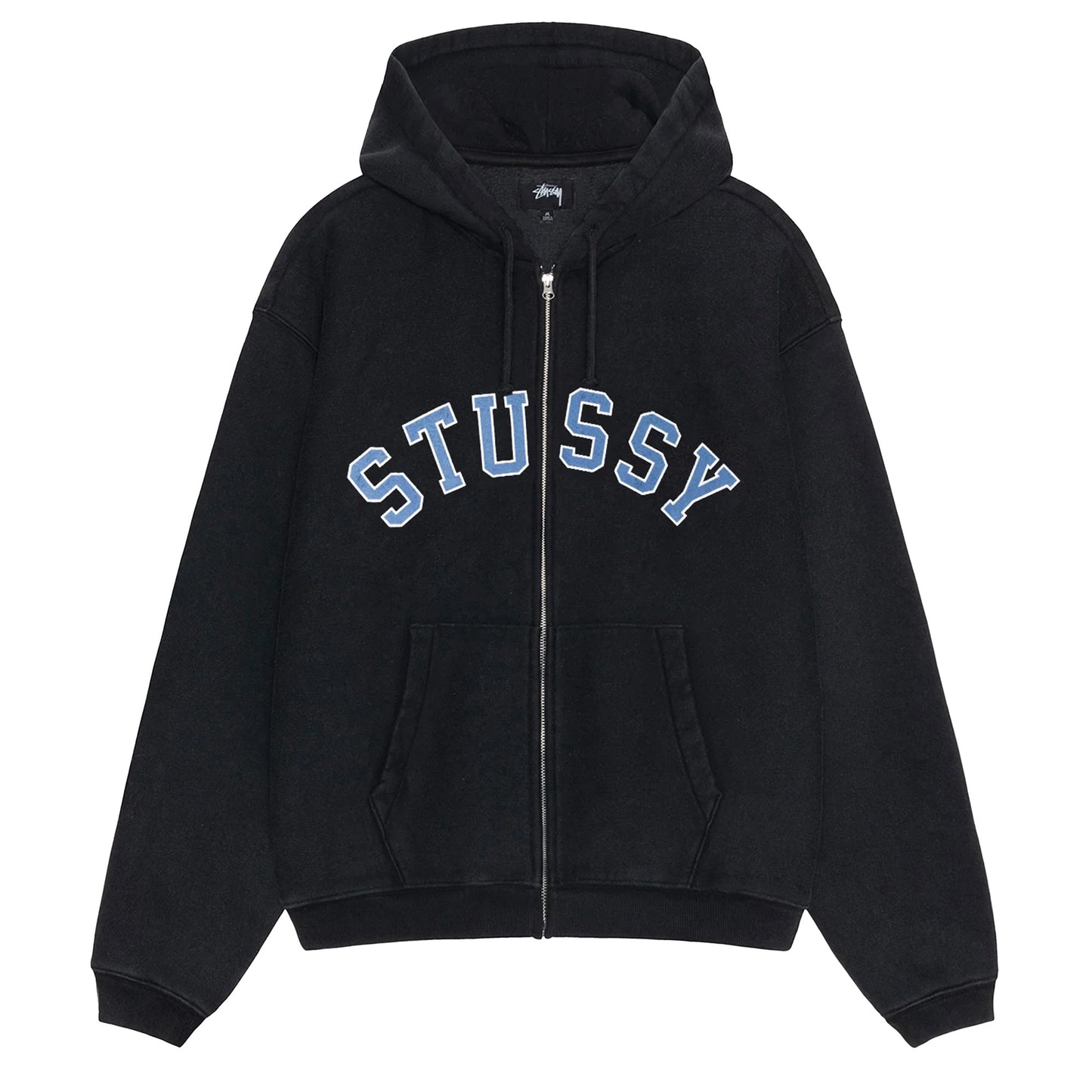 Graphic Zip Hood, Washed Black