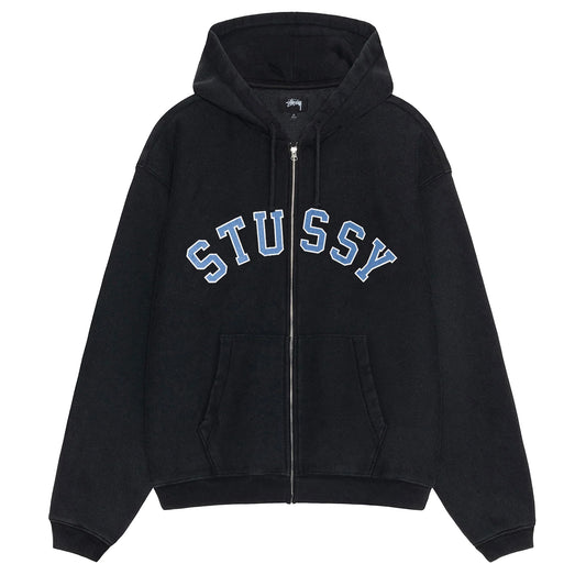 Graphic Zip Hood, Washed Black