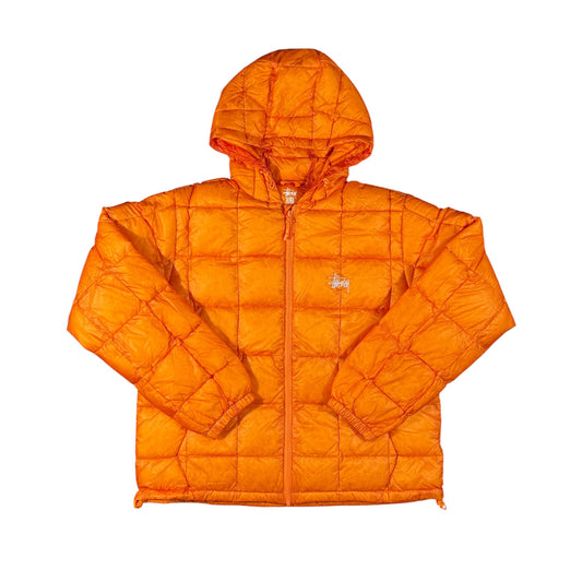 Mid Weight Hooded Puffer Coat, Orange