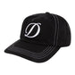 Cursive Denim Worker Cap, Black