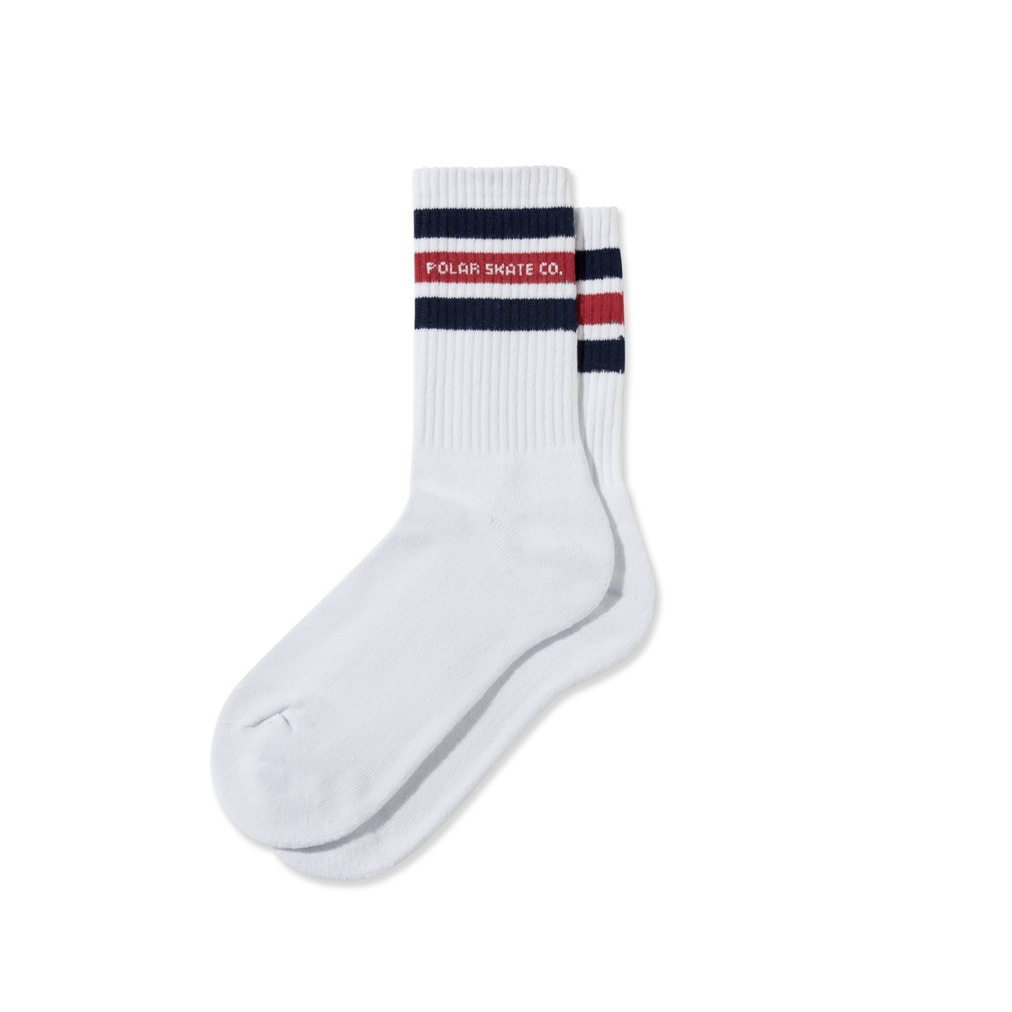 Fat Stripe Socks, White/Navy/Red