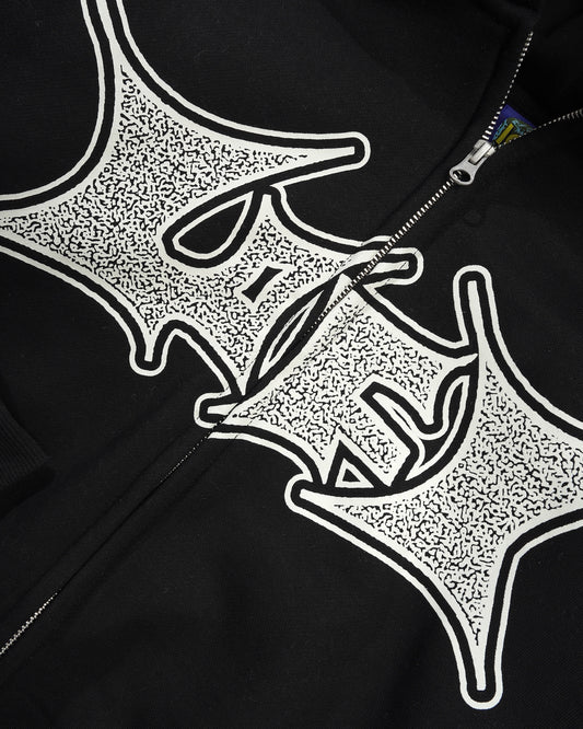 Static Zip-Thru Hood, Black