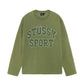 2 Tone Mesh Long Sleeve Crew, Green