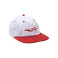 Fishbone 6 Panel Cap, White/Red