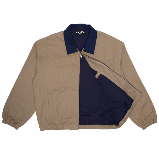 Zip Jacket, Khaki/Navy