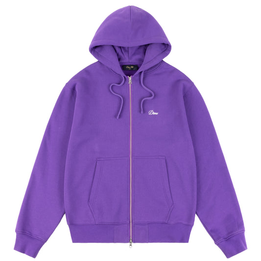 Cursive Zip Hoodie, Dark Purple