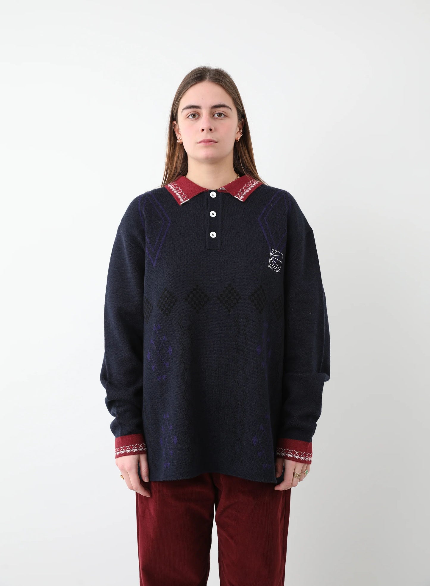 Logo Polo Knit, Navy